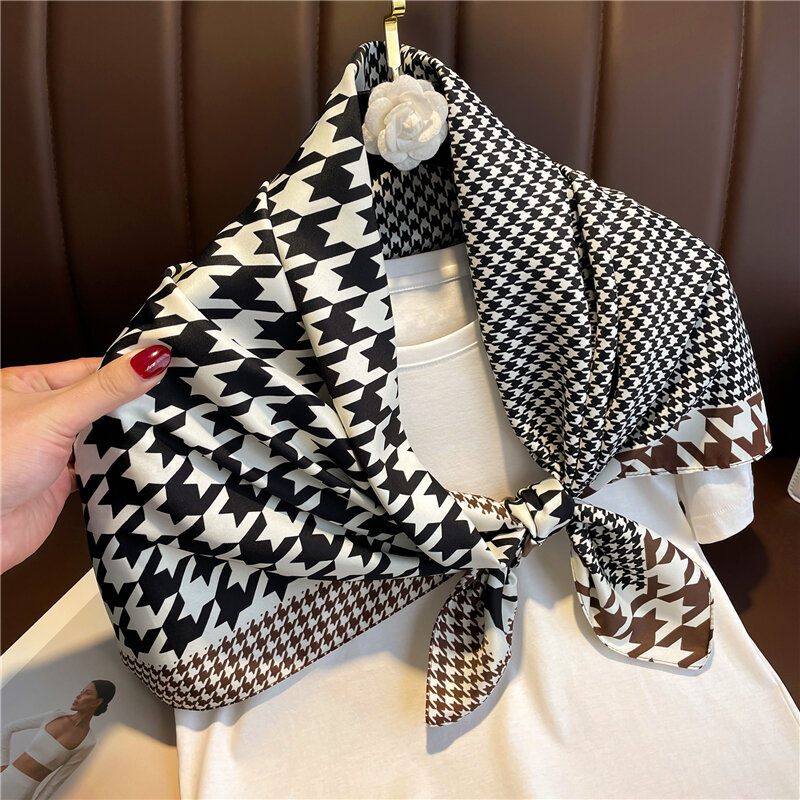 Дизайнерская шаль с принтом из саржевого переплетения, квадратная шелковая ткань, 2022 галстуков, женский шейный платок, Женская повязка на голову, бандана