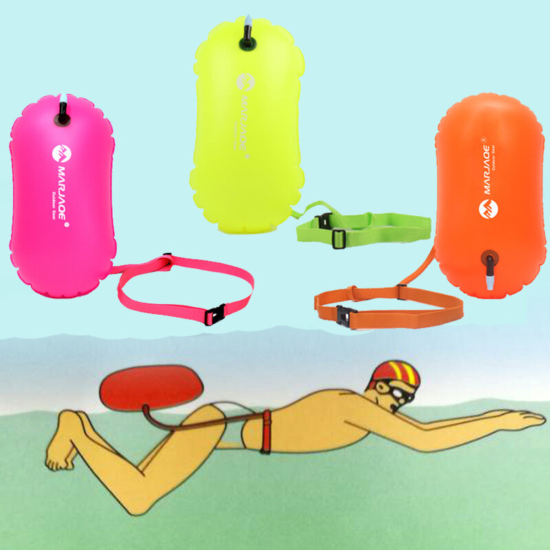 Pvcスイミングブイ安全フロート空気乾燥バッグ牽引フロート水泳インフレータブル浮選バッグ