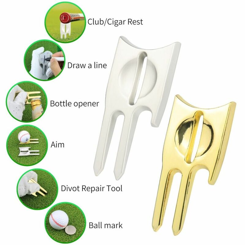 Zinc Alloy Golf Club Repair Tool, ferramenta de reparo portátil à prova de ferrugem, objetivo magnético, garfo verde, 6 em 1