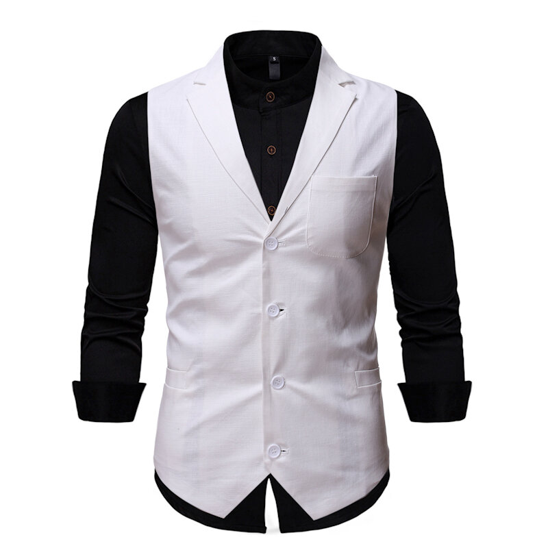 2024 New Grey Dress Vests Slim Fit Mens Suit Vest Casual Sleeveless Waistcoat Gilet Homme Formal Business Jacket Male