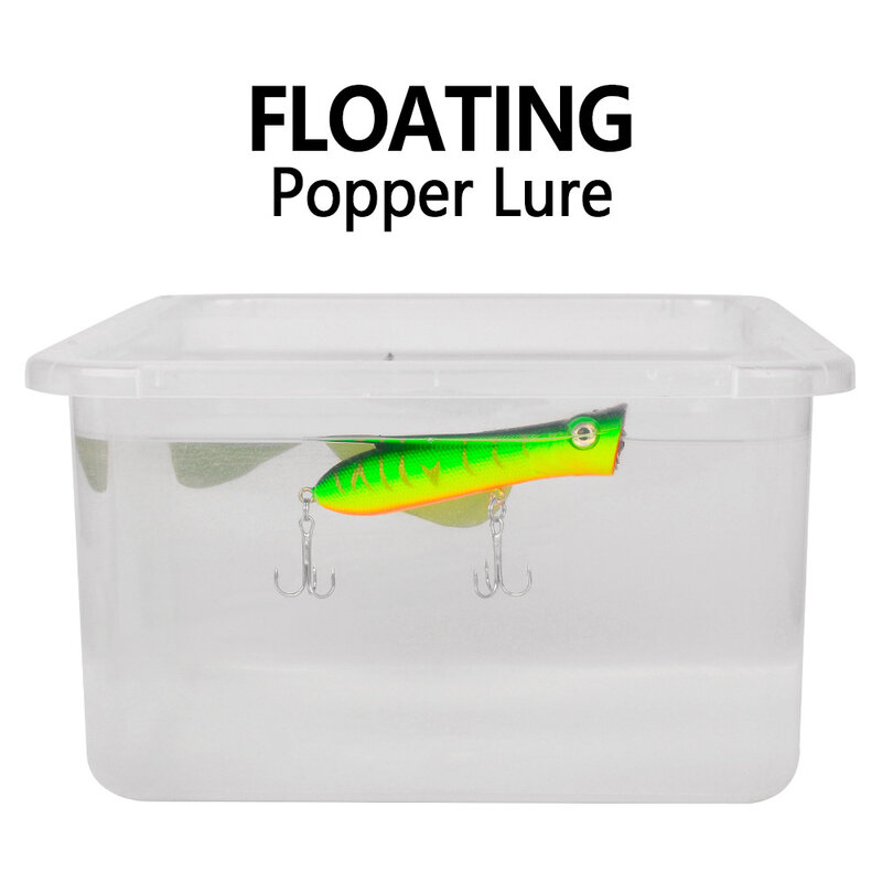 1 pz esca da pesca Popper Wobbler swim lure con 6 # ganci 8 cm12g galleggiante crankbait esca artificiale poper pesca carp pike DXP002