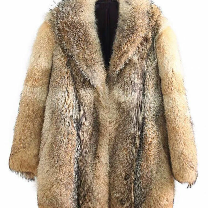 2021 high-end vendas diretas masculino médio e longo casaco de pele de lobo casaco de pele de vison