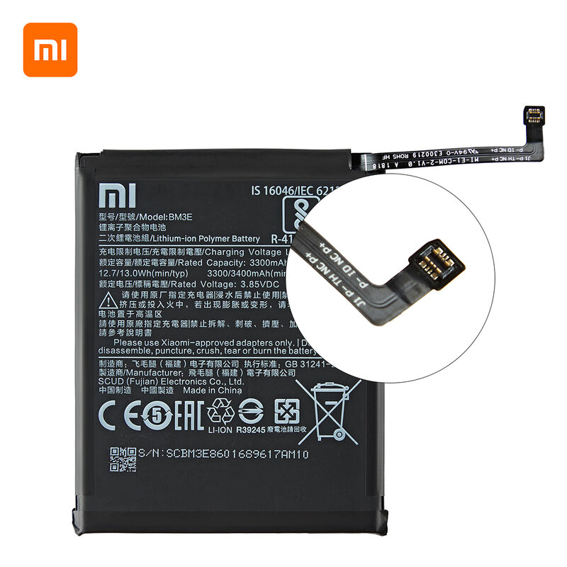 Xiaomi-bateria de substituição para mi 8, mi8, m8, bm3e, 100% mah, alta qualidade, substituição para telefone + ferramentas