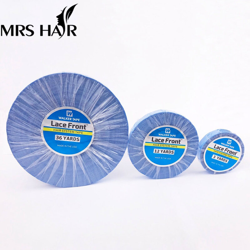Синяя поддерживающая лента на сетке спереди, 0,8 см, двусторонняя клейкая лента для наращивания волос, лента для наращивания/парика на сетке