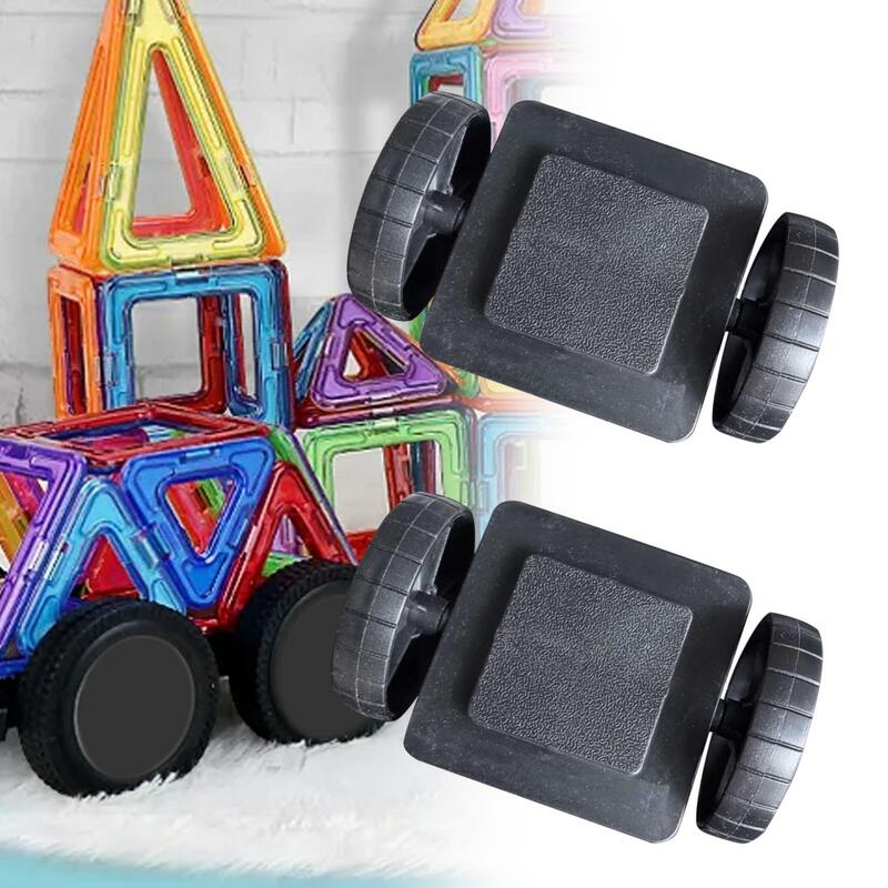 2 pezzi Set da gioco magnetico ruote Base giocattolo ruote Base per costruzione regalo in età prescolare ruote magnetiche Set di ruote giocattoli per bambini per bambini