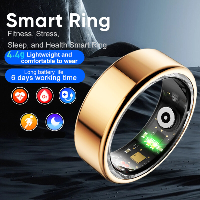 Smart Ring Men Women Heart Rate Blood Oxygen Sleep Health Monitor Sport Activity Fitness Tracker Ring R02 for Android IOS 2024