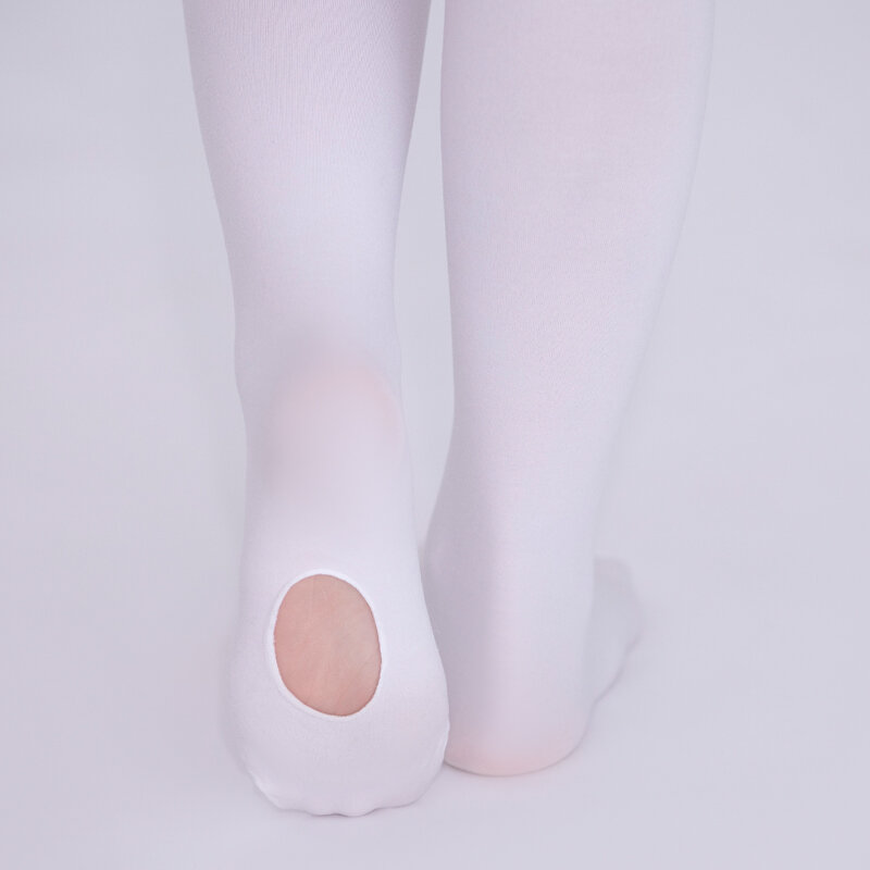 Meia-calça Velvet White Ballet para meninas, Meia Infantil, Meias Profissionais
