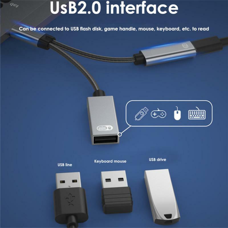 2 In 1 USB C OTG Cable Adapter Type C Male To USB C Female Charging Port 60W PD Fast Charging With USB Splitter Adapter