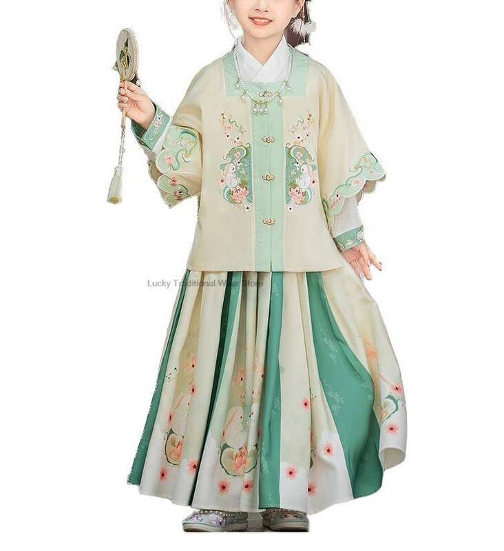 중국 전통 한푸 의상, 고대 공주 민속 무용 무대 의상, 동양 소녀 빈티지 코스프레 한푸 드레스 세트