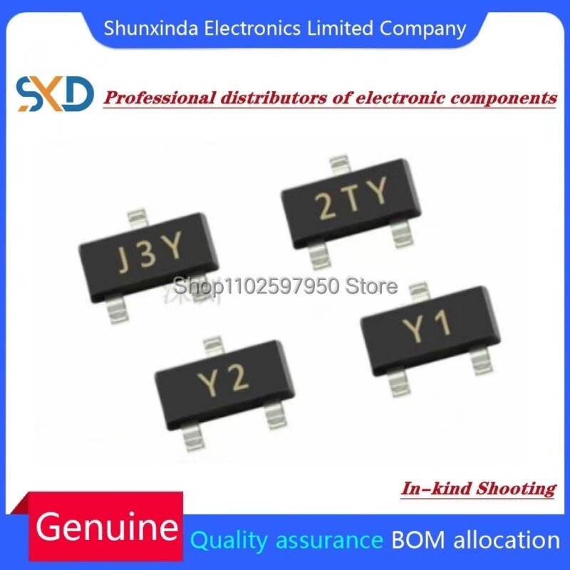 SMD 트랜지스터 SOT-23, S8050, S8550, SS8050, SS8550, SOT23, J3Y, 2TY, Y1, Y2, 100 개/로트