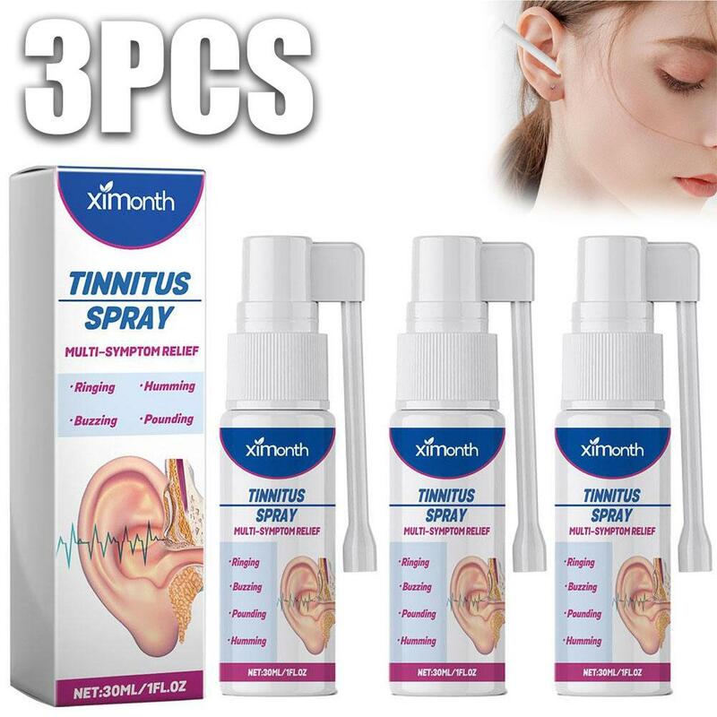 Natural Formula Tinnitus Relief Spray, Orelhas de zumbido reduzem o zumbido, 3pcs