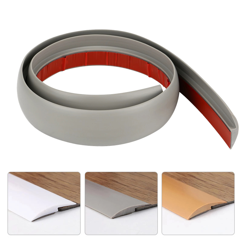 PVC Self-adhesive Protective Floor Mat Flat Button Strip Strips Fit 3~10mm Flooring Threshold Seam Edge Trim Home Decoration