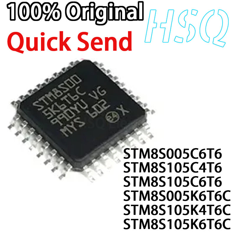 Original STM8S005K6T6C 105K6T6C 105K6T6C 005C6T6 105C6T6 Chip novo microcontrolador, 1Pc