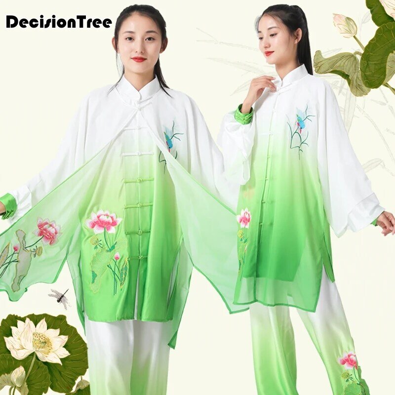 2023 chinese traditional kung fu tai clothing wing chun clothes shaolin martial arts uniform t shirt shirt and pants men women
