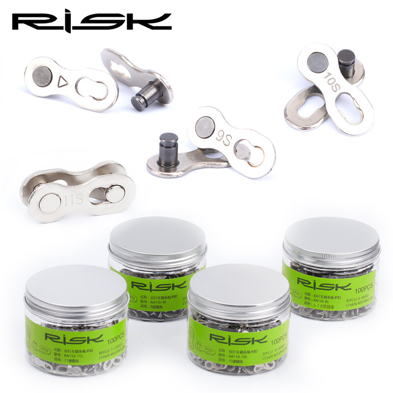 RISK-cadena de eslabones rápidos para bicicleta de montaña, accesorio para bici de carretera, conector rápido faltante, conexión Master Link para 6, 7, 8, 9, 10, 11, 12S