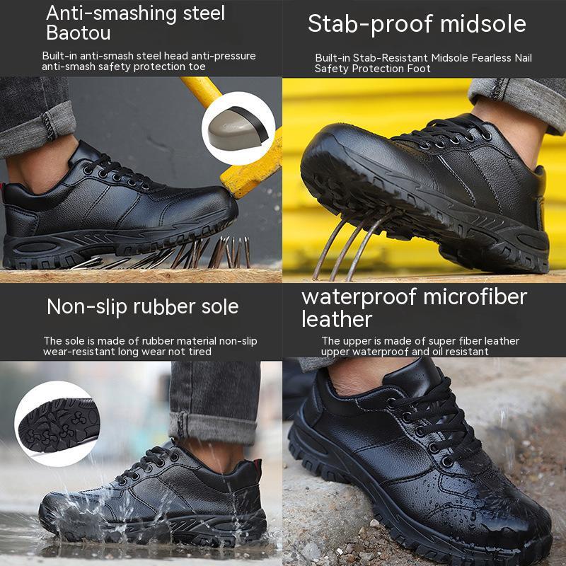 軽量鋼のつま先の安全靴,男性用,滑り止め,不滅,衝撃吸収スニーカー