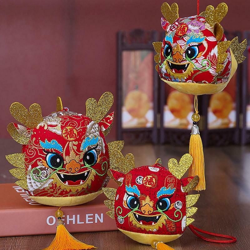 السنة الصينية الجديدة التنين دمية ، الجلد ودية ، التميمة أفخم ، لعبة قلادة ، هدية للأطفال ، الأولاد ، الفتيات