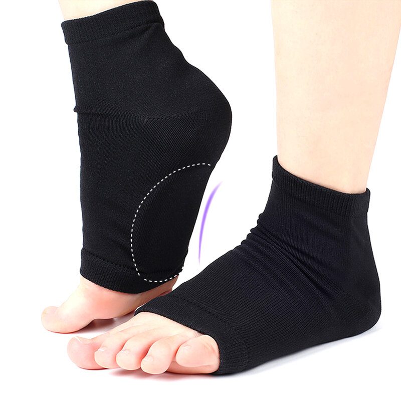 1 Pair Arch Support Cover Cushioned Soft Elastic Gel Pad Arch Sock For Flat Foot Care Pain Relief Plantar Fasciitis Heel Spurs