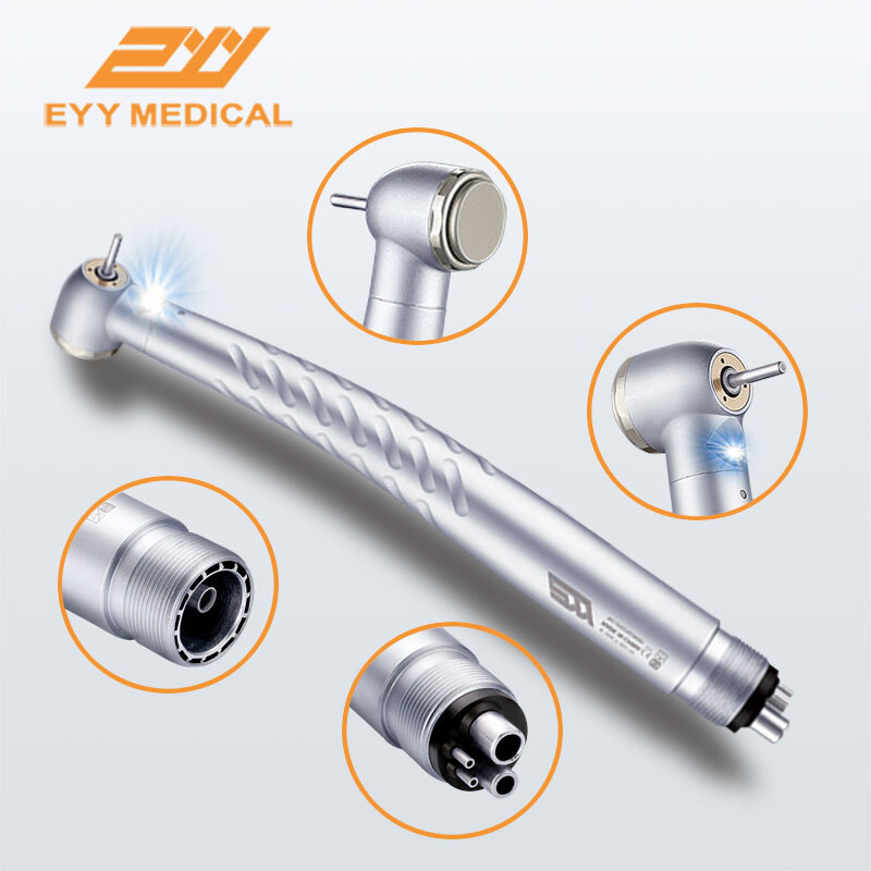 Stomatologiczne LED szybka prostnica 2/4 otwór standardowa głowica turbina powietrzna e-generator łożyska ceramiczne porady dentystyczne Triple Water Spray