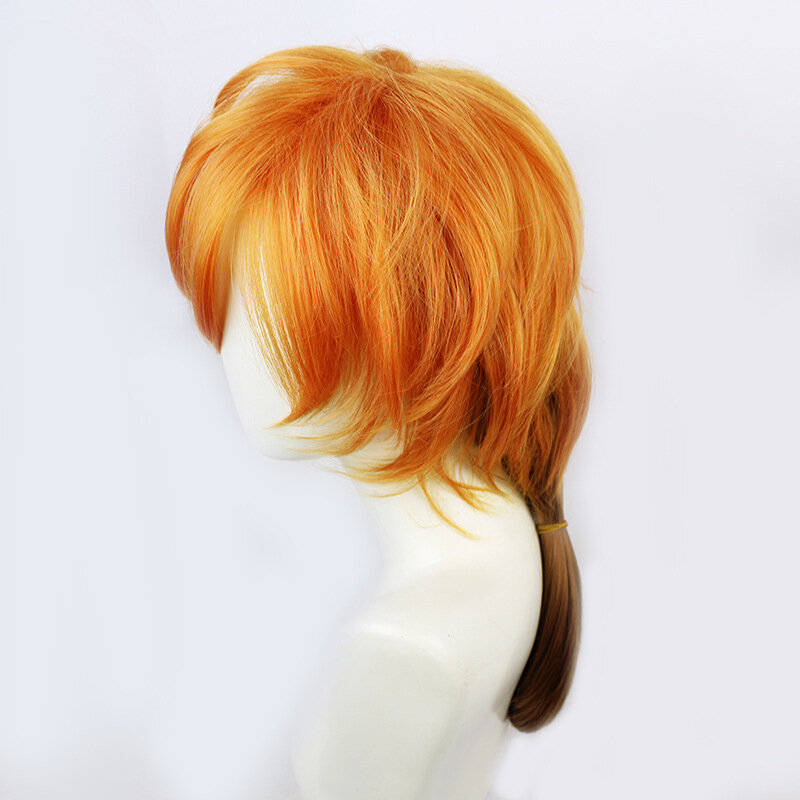 Wig Cosplay Anime Periwig dewasa oranye peran Anime Jepang simulasikan rambut model rambut Kawaii hiasan kepala alat peraga kostum Halloween