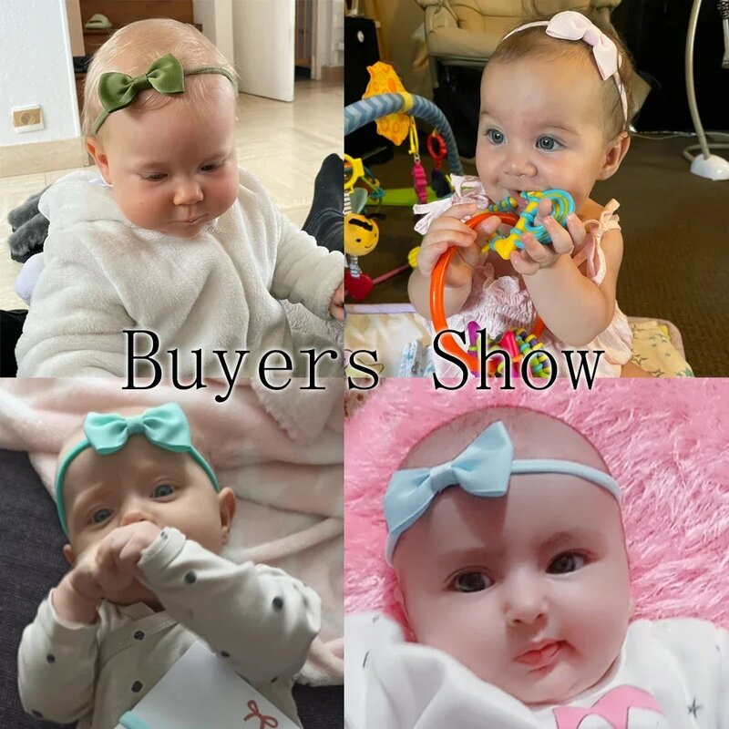 4/5/6Pcs/Set Solid Newborn Kids Headwear Elastic Hair Bands for Girls Cute Ribbon Bowknot Headband Infant Baby Hair Accessories