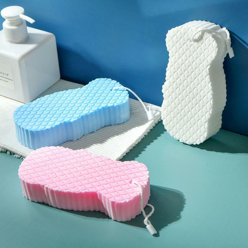 Cepillo de ducha de esponja sin dolor, Limpieza Profunda, fácil, diseño de textura cóncava convexa, removedor de piel muerta, depurador corporal