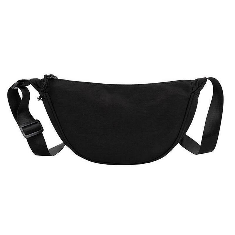 Tas selempang nilon tas selempang Hobo Crescent Bag mode tas kecil tas bahu kasual dapat disesuaikan tas dompet wanita tas tangan S T6O3