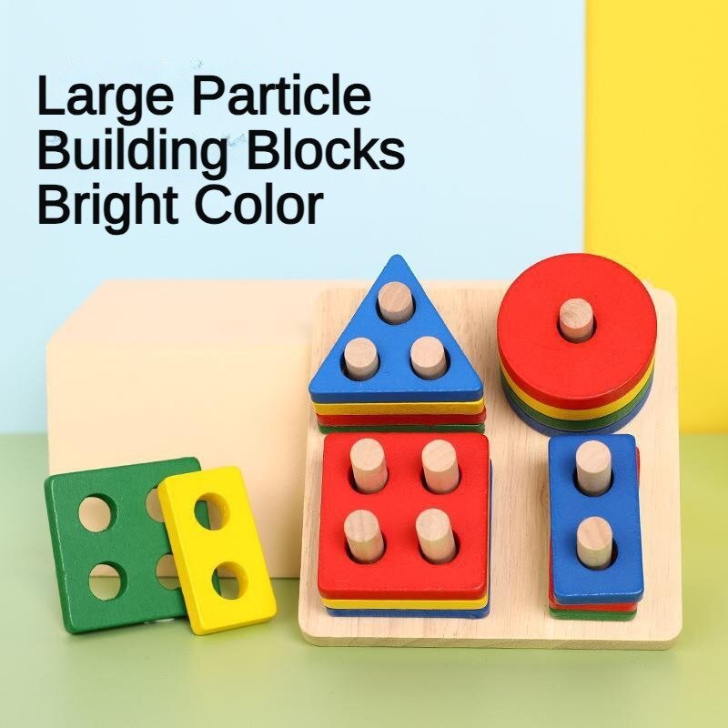 Giocattoli di smistamento e impilamento in legno Montessori gioco di abbinamento di colori per la coltivazione di abilità di allenamento per la percezione del colore prescolare