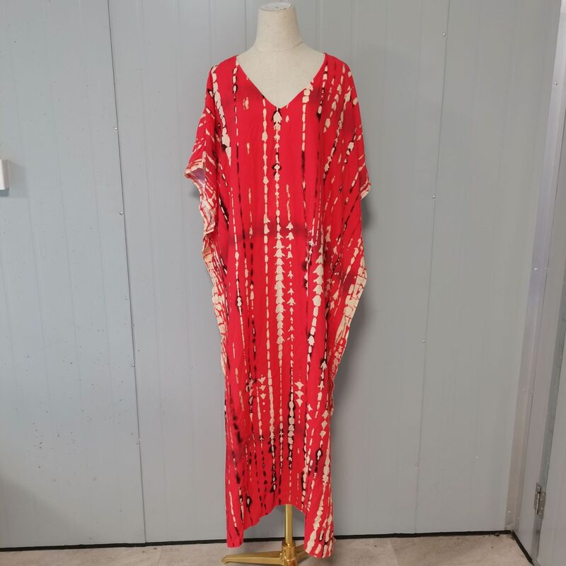 Blusa holgada con estampado de Halo para primavera y verano, traje de playa con falda, Bikini para mujer, Top de protección solar, color rojo, 2023