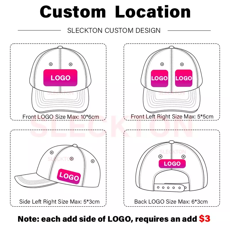SLECKTON-パーソナライズされた野球帽,レタリング刺繍の帽子,女性と男性のための,ユニセックスのロゴ,卸売