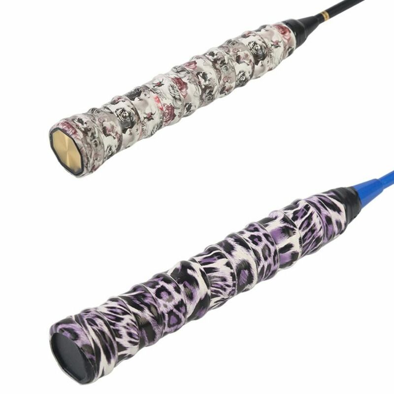 Leopard Print Badminton Racket Sweatband, antiderrapante, cola de mão, alça de bicicleta, correia de enrolamento, fita de tênis, vara de pesca