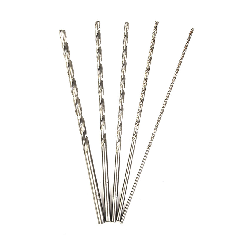 Durable Practical Drill Bit Set 2-5mm Tools 5 piece Extra Long Parts Silver 2/3/3.5/4/5mm 2mm 3mm 3.5mm 4mm 5mm