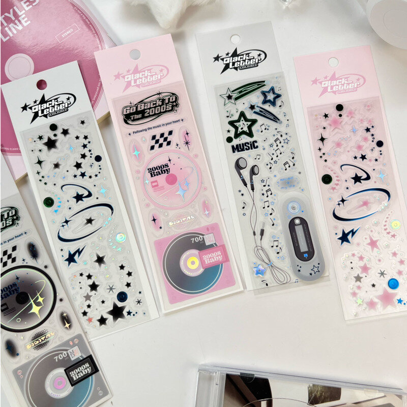 1Pc coreano Dream Star Music Series Laser Guka Sticker Flakes Idol Card Deco Scrapbook materiale fai da te decorazione cancelleria Sticker