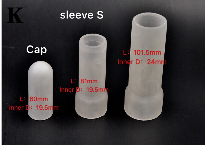 S/m/l luvas do silicone para o jogo de aperto do pênis do extensor do copo do vácuo para a ampliação do pênis/extensor/substituição da maca