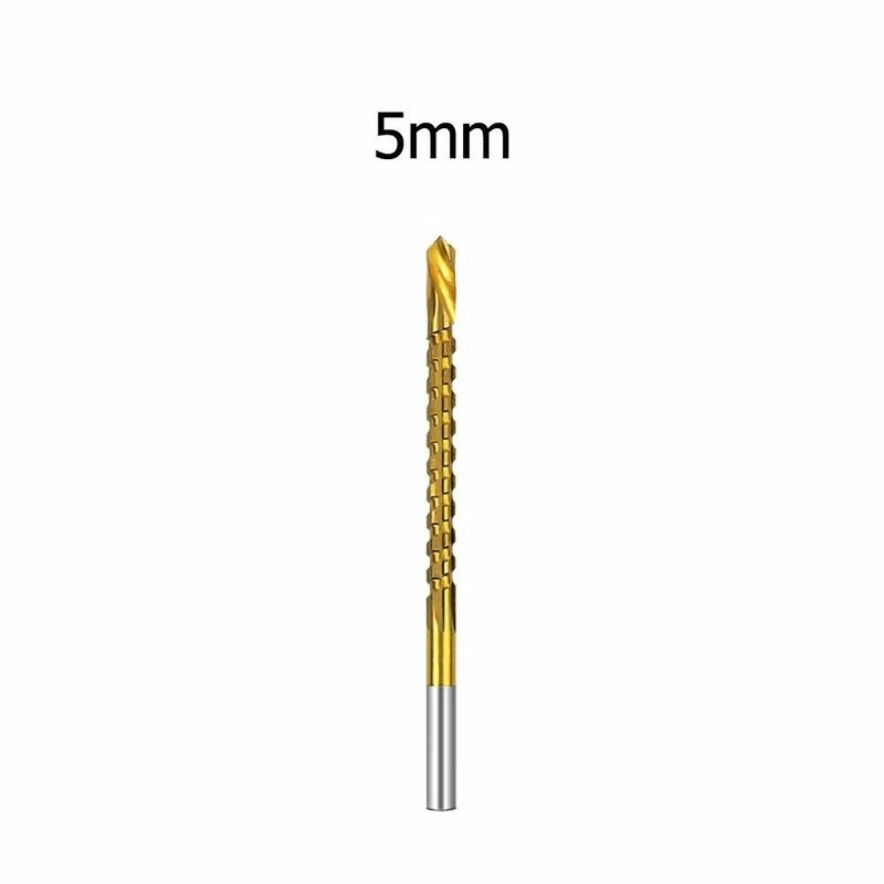 Broca dentada de procesamiento de corte, grifo compuesto HSS 4241 Métrico para carpintería, 3 en 1, 3-8mm, resistencia al desgaste de cobalto