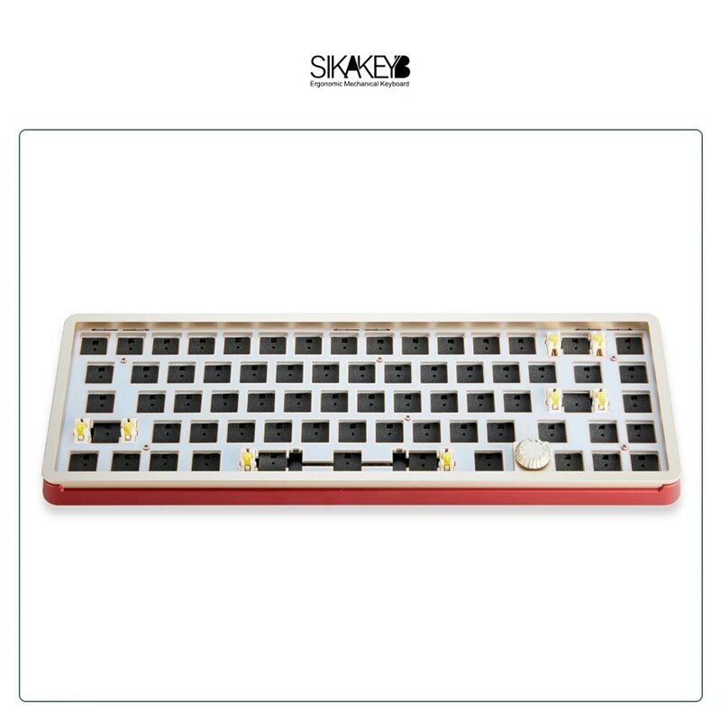 SIKAKEYB-Kit de teclado mecánico SK6 Castle, con cable, retroiluminado, inalámbrico, Junta hotswap, Metal, aluminio, 65%, 68 teclas