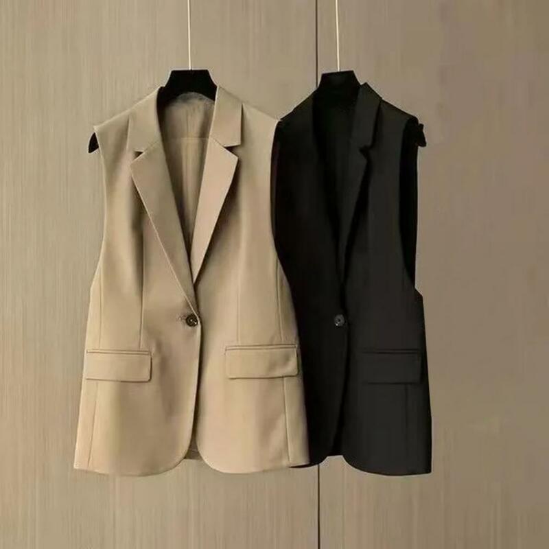 New Woman Classic Long Vest Female Elegant Suit Vest Sleeveless Jackets Outerwear Office Ladies Slim Waistcoat Vest Tops