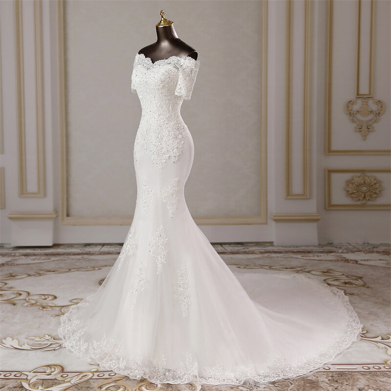 Женское свадебное платье-Русалка It's yiiya, белое вечернее платье с вырезом сердечком на лето 2019