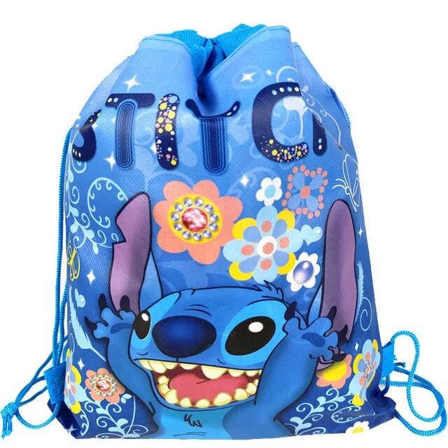 Sac à dos Disney CAN o & Stitch Anime, sac à bandoulière de proximité, décorations de fête au point, sac cadeau, fête d'anniversaire pour enfant, fournitures de douche pour bébé, cadeaux