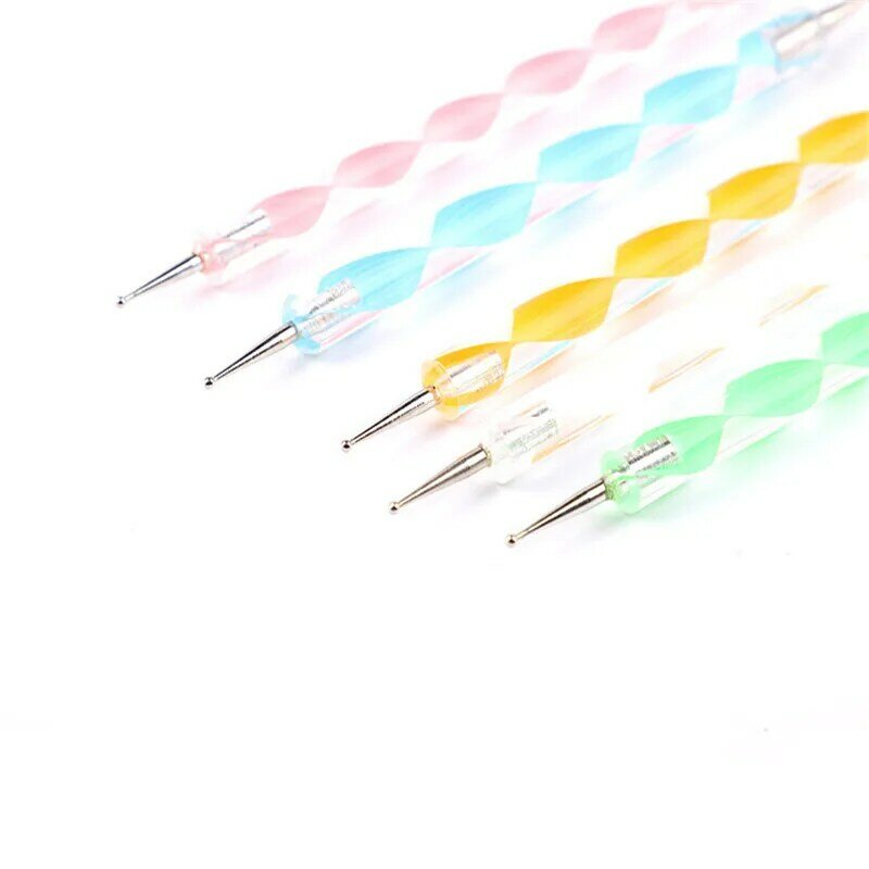 แฟชั่น Nail Art Dotting ปากกาเล็บหัวเจาะปากกาเครื่องมือเล็บขายส่งเล็บเจาะปากกาเข็มเกลียวคริสตัล