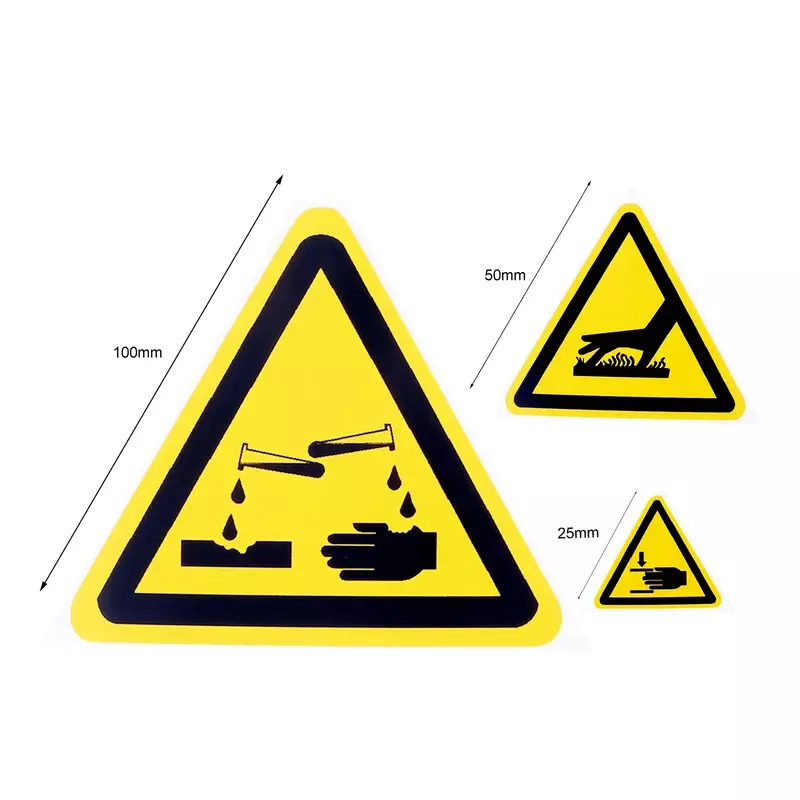 5Pcs Warnung Aufkleber Toxischen/Laser Zeichen Sicherheit Etiketten Wasser-Beweis Öl-Proof Reißfest Warnung tags Wand Maschine Aufkleber