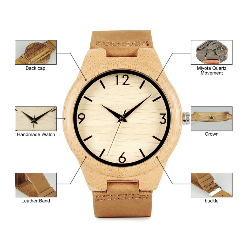 Мужские наручные часы BOBO BIRD из бамбука, модные кварцевые мужские и женские часы, мужские часы с деревянным ремешком, Подарок на годовщину для пары
