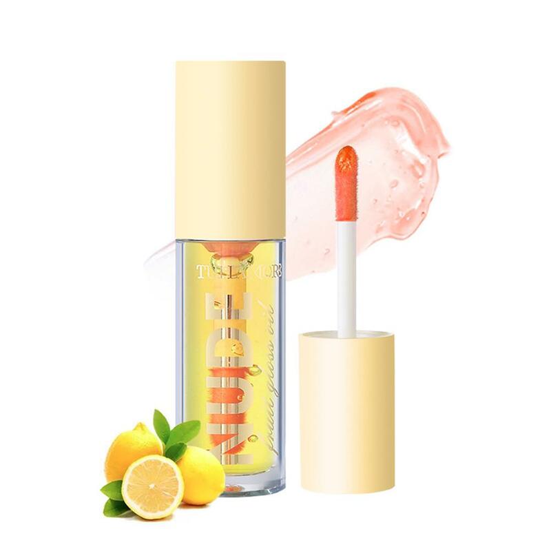 Hidratante Fruit Lip Gloss Oil, Maquiagem Lip Plumper, Tinta Não-Adesivo, Primer Glitter, Bálsamo Cuidado Brilhante, Cosméticos Água, V6q4