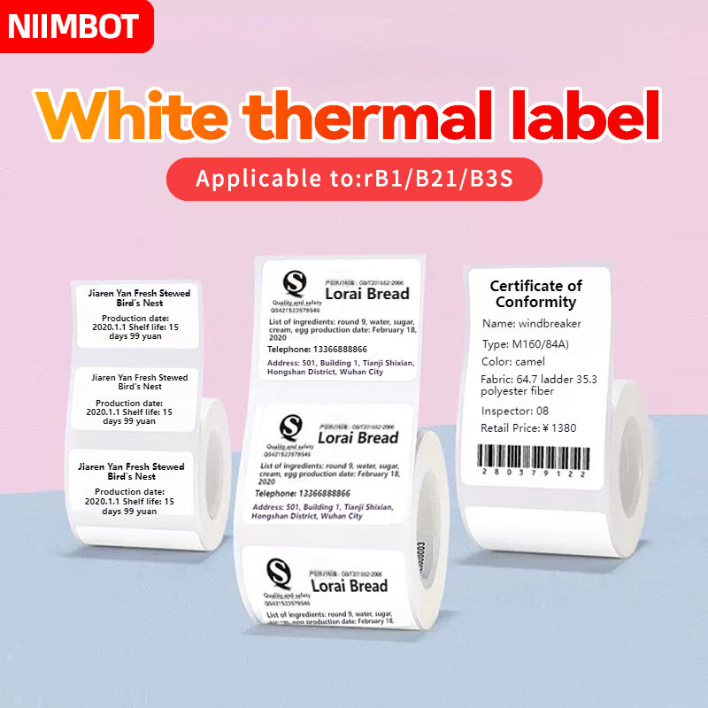 Niimbot-etiquetas adhesivas térmicas para impresora Mini B1/B21/B3S, autoadhesivas, impermeables, nuevas