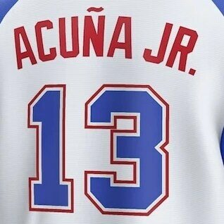 Sprzedaż hurtowa męska damska młodzieżowa Atlanta koszulka baseballowa zszywana odzież do softballu 13 Acuna Jr 44 Hank Aaron koszule