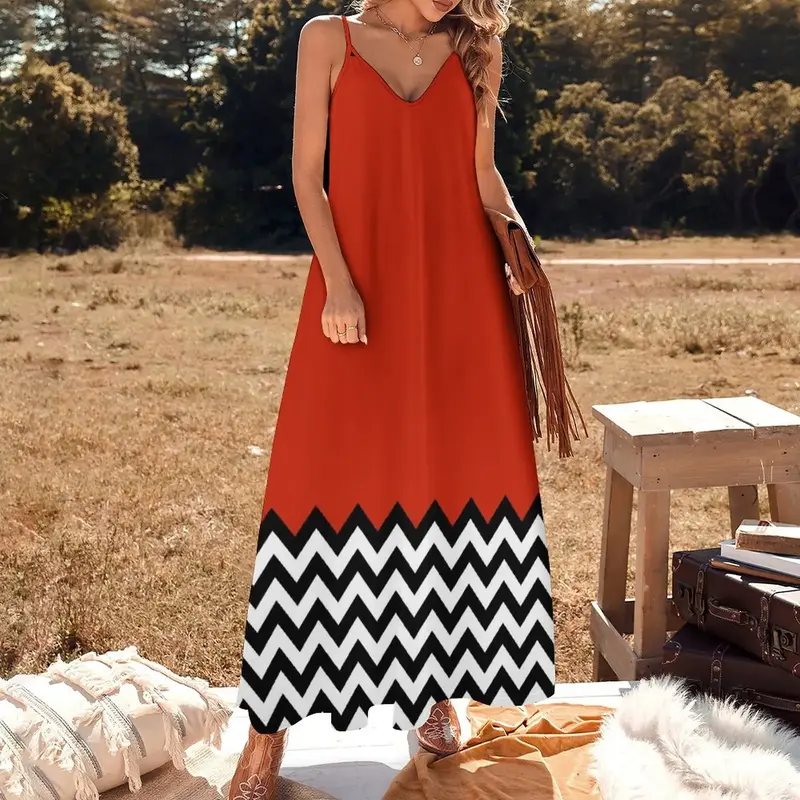 Schwarze Lodge (Twin Peaks) inspiriert Grafik ärmelloses Kleid sinnlich sexy Kleid für Frauen Sommerkleid