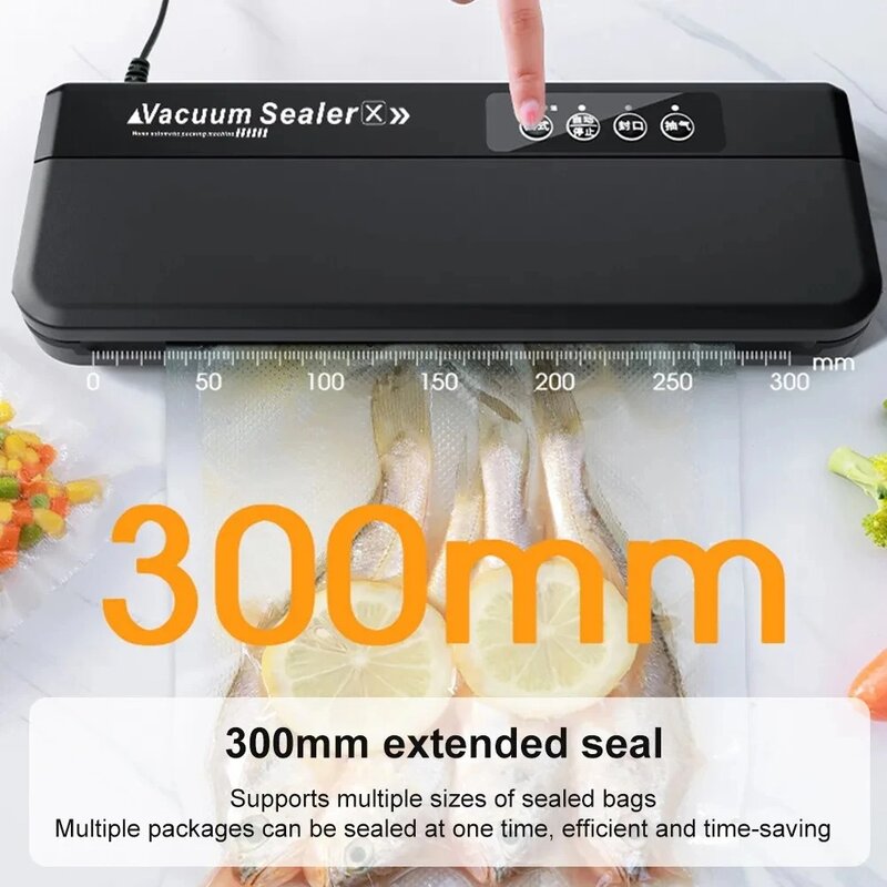 Food Vacuum Sealer Machine Dry and Moist Food Modes 60KPA Automatic For Food Preservation Vacuum Food Sealer With 10Pcs Bags