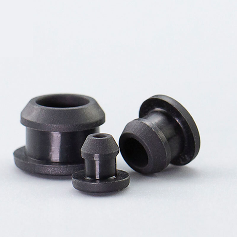 Tapón de goma de silicona negra, 1/2/5/10/20 piezas, con agujero a presión de 2,5mm-50,6mm