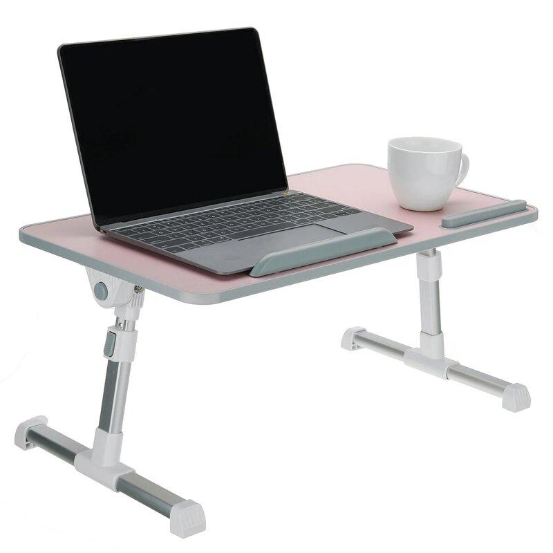 Soporte plegable para ordenador portátil, mesa de estudio, ventilador de refrigeración, color rosa