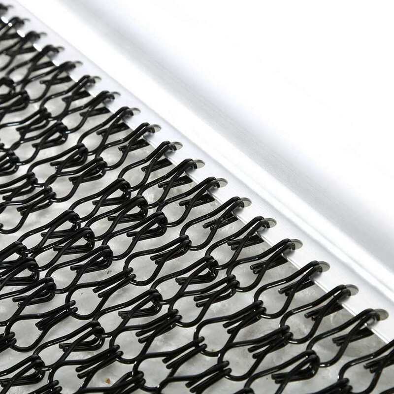 Cortina de tiras de cadena de Metal negro de aluminio, plagas de moscas, decoración de Control de insectos, pantalla de puerta, 90x245 cm